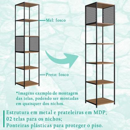 Imagem de Escrivaninha Dobravel Estante 180 Cm Industrial 22x23 Preto Mell Pp Preto Mell