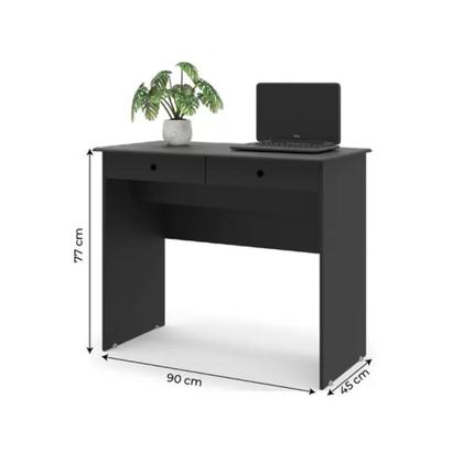 Imagem de Escrivaninha EJ 2 gavetas para Quarto ou Escritório Preta