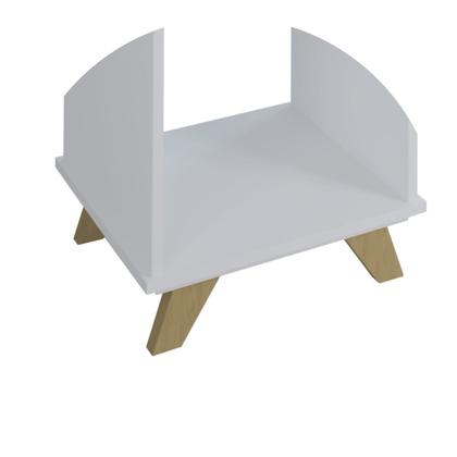 Imagem de Escrivaninha Em L Com 2 Gavetas e 5 Nichos Artany Gold Cor Olmo com Branco