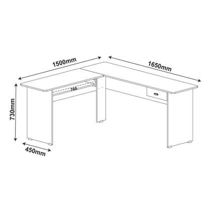 Imagem de Escrivaninha em L com Gaveta Multimóveis CR25202