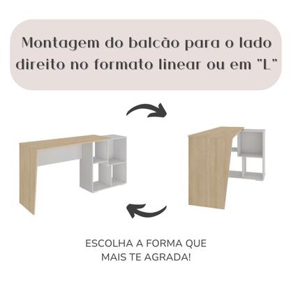 Imagem de Escrivaninha em L com Nichos Moderna Urban