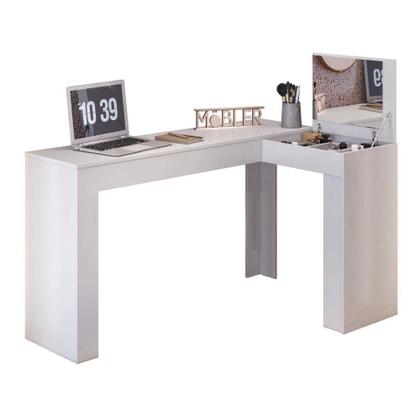 Imagem de Escrivaninha em L com Penteadeira Star II Branca