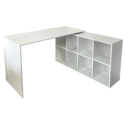 Imagem de Escrivaninha em L Mesa Office 8 Nichos Nero II
