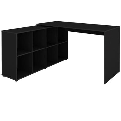 Imagem de Escrivaninha em L Mesa Office 8 Nichos Nero II