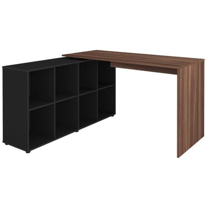 Imagem de Escrivaninha em L Mesa Office 8 Nichos Nero II