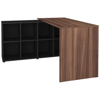 Imagem de Escrivaninha em L Mesa Office 8 Nichos Nero II
