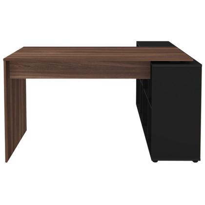 Imagem de Escrivaninha em L Mesa Office 8 Nichos Nero II