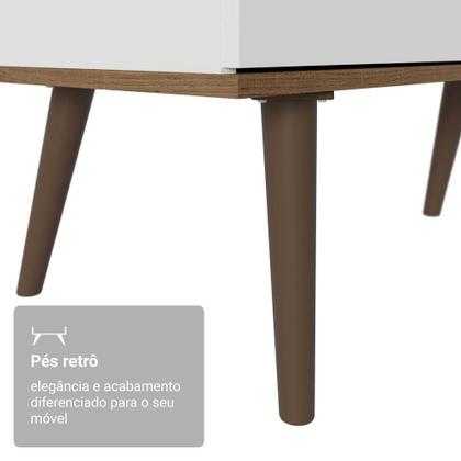 Imagem de Escrivaninha Em L Mesa Para Computador Gamer 3 Gavetas Branco/rustic Lisboa Madesa