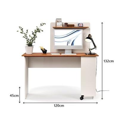 Imagem de Escrivaninha em L Off White/Freijó  EJ Móveis