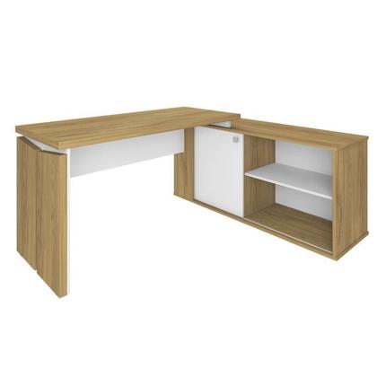 Imagem de Escrivaninha em L para Escritório com Porta de Correr e 2 Gavetas