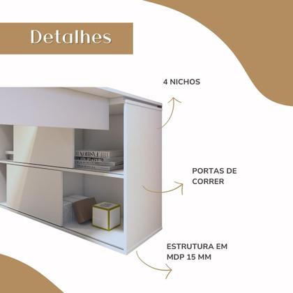 Imagem de Escrivaninha Ergonômica em L com 2 portas de correr Mingle