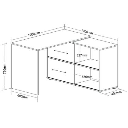 Imagem de Escrivaninha Ergonômica em L com 2 portas de correr Mingle