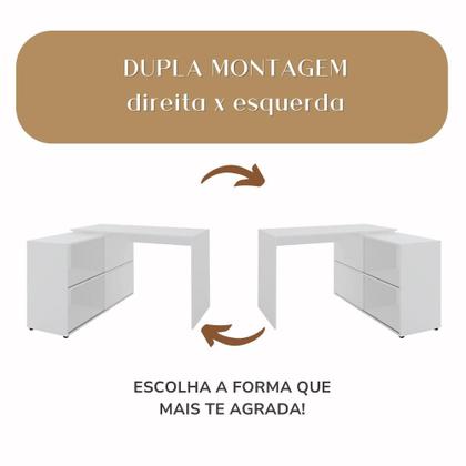Imagem de Escrivaninha Ergonômica em L com 2 portas de correr Mingle