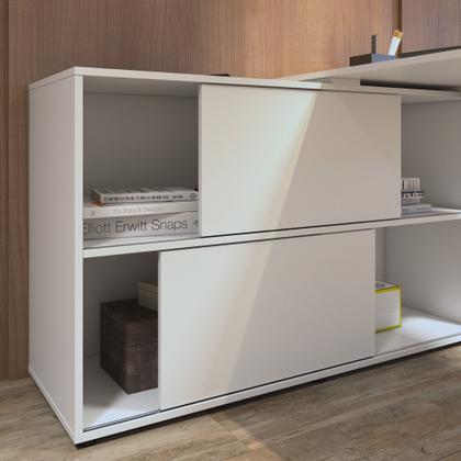 Imagem de Escrivaninha Ergonômica em L com 2 portas de correr Mingle