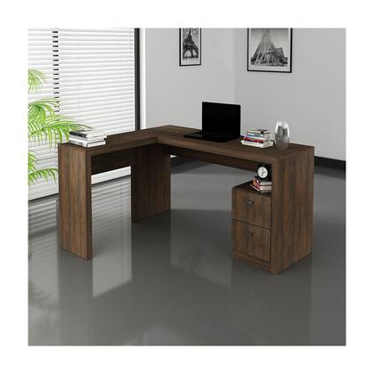 Imagem de Escrivaninha Escritório 2 Gavetas 135,8x74,5x113 cm Rústico