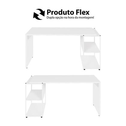 Imagem de Escrivaninha Escritório com Estante Baixa 3 Prateleiras F5