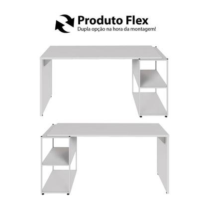 Imagem de Escrivaninha Escritório com Estante Baixa 3 Prateleiras F5