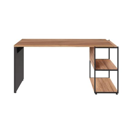 Imagem de Escrivaninha Escritório com Estante Baixa 3 Prateleiras F5