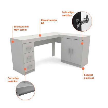 Imagem de Escrivaninha Espanha 2 PT 3 GV Branca