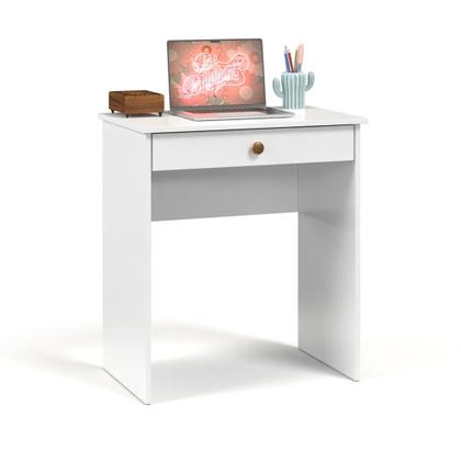 Imagem de Escrivaninha Estilo mesa para computador ou notebook com 1 gaveta - Branco