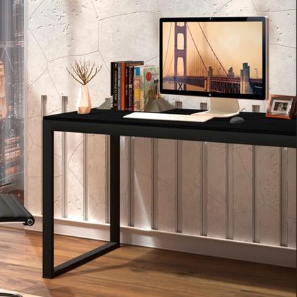 Imagem de Escrivaninha Estudo Home Office Industrial Para Escritório Mesa Trabalho Com Prateleiras