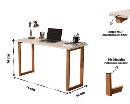 Imagem de Escrivaninha Estudo Home Office Para Escritório Mesa Trabalho 76 cm Off White