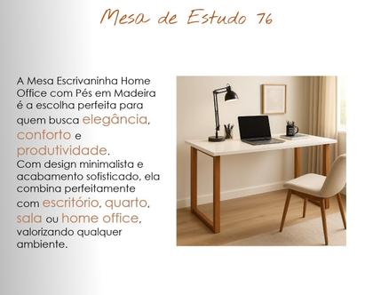 Imagem de Escrivaninha Estudo Home Office Para Escritório Mesa Trabalho 76 cm Off White