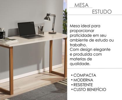 Imagem de Escrivaninha Estudo Home Office Para Escritório Mesa Trabalho 76 cm Off White