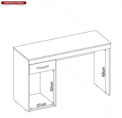 Imagem de Escrivaninha Estudo Home Office Para Escritório Mesa Trabalho Com Porta e Gaveta