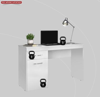 Imagem de Escrivaninha Estudo Home Office Para Escritório Mesa Trabalho Com Porta e Gaveta