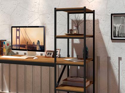 Imagem de Escrivaninha Fit Home Office Estudo Escritório Prateleiras Mesa Industrial Nichos Sala Notebook Gamer Quarto Computador Simples Impressora