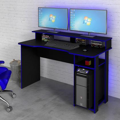 Imagem de Escrivaninha Gamer para 2 Monitores com Prateleira para CPU
