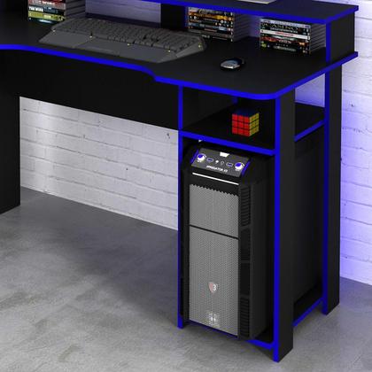 Imagem de Escrivaninha Gamer para 2 Monitores com Prateleira para CPU