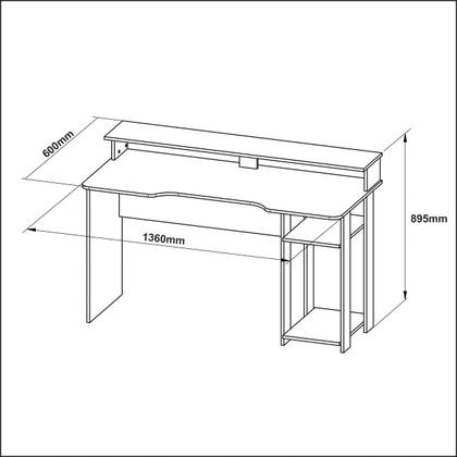 Imagem de Escrivaninha Gamer para 2 Monitores com Prateleira para CPU