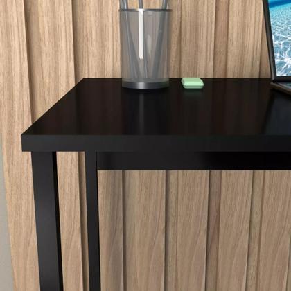 Imagem de Escrivaninha Home Office Industrial 90x50 MDF Preto  Para Quem Busca Praticidade e Estilo