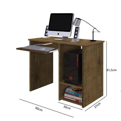 Imagem de Escrivaninha Home Office Mesa Computador Inglaterra Suporte Teclado CPU Escritório Cantinho Estudo Quarto Retrô - RPM