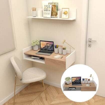 Imagem de Escrivaninha Homeoffice Notebook Mesa Apoio Moderna Gaveta