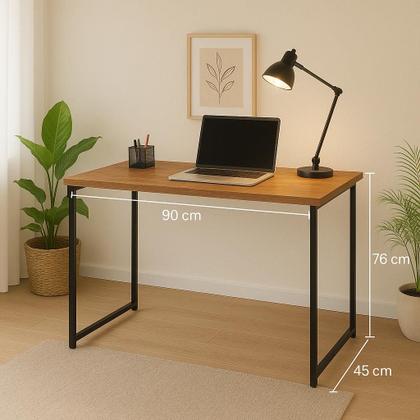 Imagem de Escrivaninha Industrial Mesa Estudo Aparador Escritório Home Office Pés Em Aço