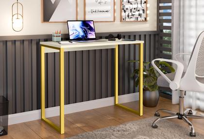 Imagem de Escrivaninha Industrial Mesa Estudo Aparador Escritório Office Aço Mdf