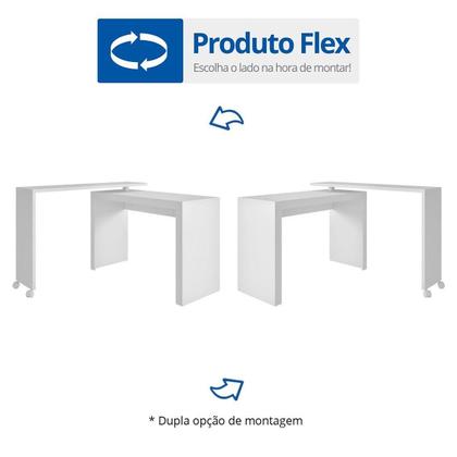 Imagem de Escrivaninha Juvenil em L Giratória - Branco