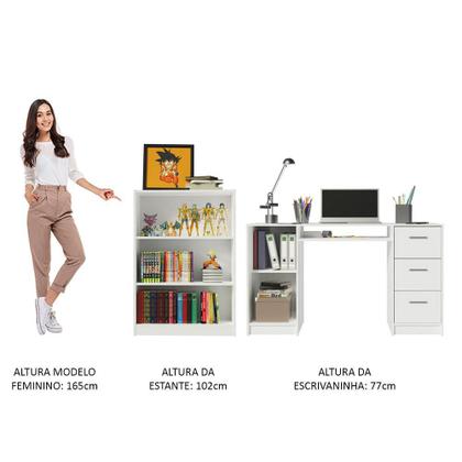 Imagem de Escrivaninha Madesa Alaska + Estante Livreiro 6907 - Branco