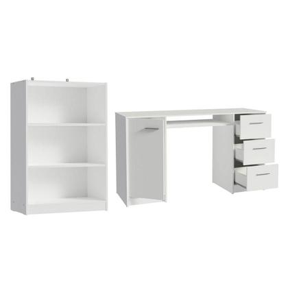 Imagem de Escrivaninha Madesa Alaska + Estante Livreiro 6907 - Branco