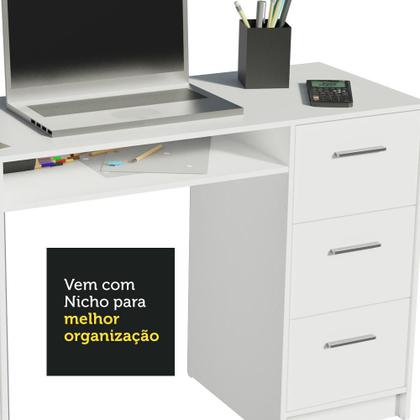 Imagem de Escrivaninha Madesa Alaska + Estante Livreiro 6907 - Branco