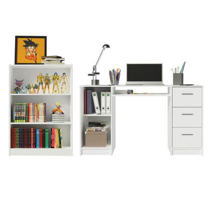 Imagem de Escrivaninha Madesa Alaska + Estante Livreiro 6907 - Branco