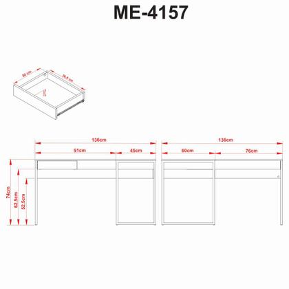 Imagem de Escrivaninha Mesa de Canto em L Para Computador Home Office 1 Gaveta Escritório Marrom Amêndoa Preta