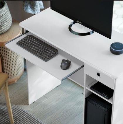Imagem de Escrivaninha Mesa De Computado Gamer Com Gaveta Viena Branca