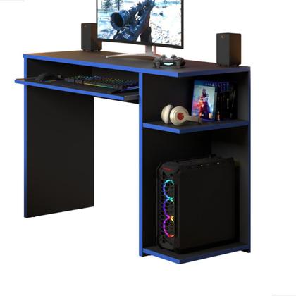 Imagem de Escrivaninha Mesa De Computador Gamer, com Prateleira Elevada E Suporte Para Teclado Extensível  JM3 MÓVEIS