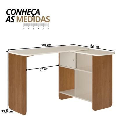 Imagem de Escrivaninha Mesa de Computador Tampo Rotatório Flexível com Nichos Nomad