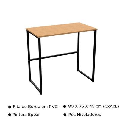 Imagem de Escrivaninha Mesa De Escritório Notebook Estilo Industrial