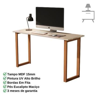 Imagem de Escrivaninha Mesa de Estudo Bahamas 1,20 com Pés de Madeira